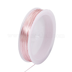 Copper Wire, Round, for Jewelry Making, Pink, 0.3mm, about 236.22 Feet(72m)/Roll