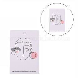 Karton Schmuck-Display-Karten, zum Aufhängen von Ohrringen, Rechteck, Frauen Muster, rosa, 9x6x0.05 cm, Bohrung: 2~5 mm