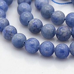Natürlichen blauen Aventurin runde Perlen Stränge, 8 mm, Bohrung: 1 mm, ca. 50 Stk. / Strang, 15.7 Zoll