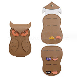 Imitation Leather Storage Bags, with Snap Button, for Guitar Picks Storage, Owl, Camel, 168x109mm