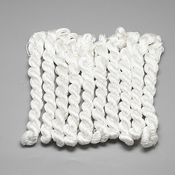 Geflochtene Polyesterkorde, weiß, 1 mm, ca. 28.43 Yard (26m)/Bündel, 10 Bündel / Packung