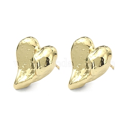 Aretes con forma de corazón de latón chapado en bastidor para el día de San Valentín, sin plomo y el cadmio, real 18k chapado en oro, 17x18mm