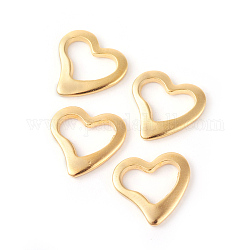 201 Stainless Steel Linking Rings, Heart, Golden, 14.5x15x1.5mm, Inner Size: 11x6mm