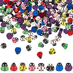 SUPERFINDINGS 240Pcs 8 Colors Handmade Polymer Clay Beads, Ladybug, Mixed Color, 8~12x7.5~10x4~5mm, Hole: 1.5mm, 30pcs/color