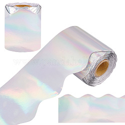 Wasserfestes holografisches Regenbogenband für Haustiere mit gewelltem Rand, Pinnwandränder, Farbig, 75x0.1 mm, ca. 20 m / Rolle