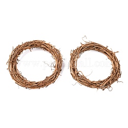 Cercle forme rotin vigne branche couronne cerceau, pour les décors de fête de noël de pâques bricolage, burlywood, 14.5~15x2~2.3 cm, Diamètre intérieur: 11~11.5 cm