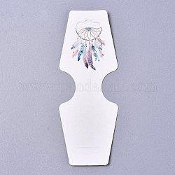 Carton plier sur papier affichage cartes suspendues, utilisé pour le collier, présentoir accessoire boucles d'oreilles et pendentifs, colorées, 120x45x0.4mm, trou: 2 mm et 6.5x18 mm