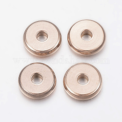 304 Edelstahl-Abstandhalter-Perlen, Donut, Roségold, 10x2.5 mm, Bohrung: 3 mm