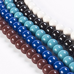 Natural Hokutolite Beads Strands, Round, Mixed Color, 8mm, Hole: 1.2mm, about 53pcs/strand, 15.9 inch(40.5cm)