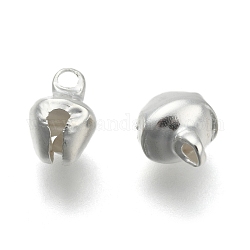 Iron Bell Charms, Silver Color Plated, 12x10x8mm, Hole: 1~2mm