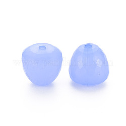 Abalorios de acrílico transparentes, teñido, facetados, lágrima, azul pizarra medio, 15x14.5mm, agujero: 2 mm, aproximamente 243 unidades / 500 g