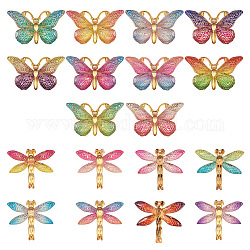 Colgantes de plástico diy, Mariposa y libélula, color mezclado, 36 PC / sistema
