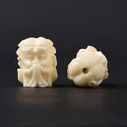 Perles de résine époxy opaques, Saint, mousseline de citron, 16x13x14mm, Trou: 1.6mm