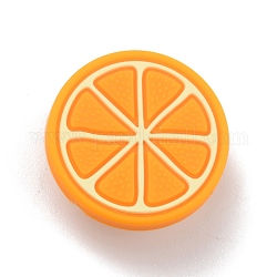 Perlas focales de silicona ecológicas de grado alimenticio, masticar cuentas para mordedores, diy collares de enfermería haciendo, naranja, naranja, 21.5x10.5mm, agujero: 2 mm