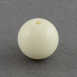 Abalorios de la bola de acrílico bubblegum grueso sólidos, redondo, amarillo claro, 6mm, agujero: 1.5 mm, aproximamente 4700 unidades / 500 g