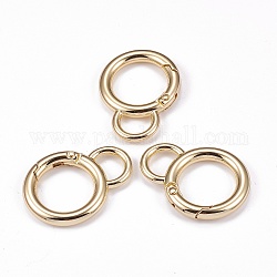 Пружинное кольцо из цинкового сплава, с петлей, кольцо для ключей, для украшения сумочки, золотой свет, 5 датчик, 42x31x4.5 мм, отверстие : 11x8 мм