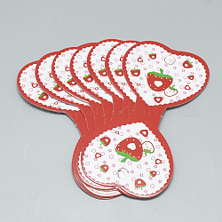 Collar de cartón y pulsera tarjetas de presentación, fresa, rojo, 9.6x4.7 cm