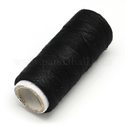 Cordones de hilo de coser de poliéster 402 para tela o diy artesanal, negro, 0.1mm, aproximamente 120 m / rollo, 10 rollos / bolsa