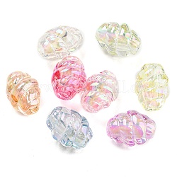 Placage uv perles acryliques transparentes, de couleur plaquée ab , bicône irisée, couleur mixte, 11.5x15.5mm, Trou: 3.8mm