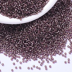 MIYUKI Delica Beads, Cylinder, Japanese Seed Beads, 11/0, (DB1204) Silverlined Mauve, 1.3x1.6mm, Hole: 0.8mm, about 10000pcs/bag, 50g/bag