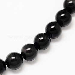 Aa grade perles rondes obsidienne naturelle brins, 6mm, Trou: 1mm, Environ 65 pcs/chapelet, 15.7 pouce