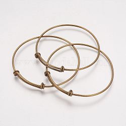 Латуни браслет делает, античная бронза, диаметр: 68~71 mm, внутренний диаметр: 64~67 мм, регулируемая длина: 32~36 мм