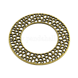 Tibetischer Stil Legierung Verknüpfung Ringe, Cadmiumfrei und Nickel frei und Bleifrei, Antik Bronze, 50x1 mm, Bohrung: 29.5 mm