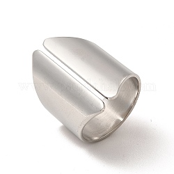 304 anillo de puño abierto ancho de acero inoxidable para hombres y mujeres, color acero inoxidable, diámetro interior: 19 mm