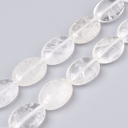 Chapelets de perle en cristal de quartz naturel, ovale, 17.5~18.5x12~13x6~6.5mm, Trou: 1.2mm, Environ 22 pcs/chapelet, 15.3 pouce (39 cm)