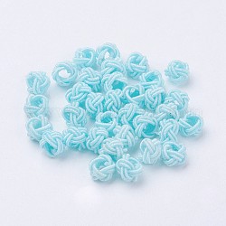 Perline in filo di nylon, tondo, cielo blu, 6~6.5x4.5mm, foro: 2.5mm, circa 93~100pcs/scatola