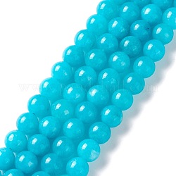 Natural White Jade Imitation Amazonite Beads Strands, Round, Dyed, 8mm, Hole: 1mm, about 48pcs/strand, 15.16 inch(38.5cm)