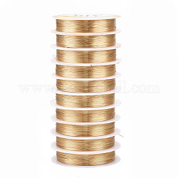 Alambre de joyería de cobre redondo, Plateado de larga duración, la luz de oro, 28 calibre, 0.3mm, aproximadamente 51.18 pie (15.6 m) / rollo