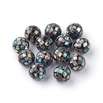 Perles de coquillage paua naturel&nbsp;SSHEL-Q298-12mm-09-1