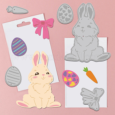 Wholesale GLOBLELAND 2Pcs Easter Bunny Cutting Dies Metal Easter Eggs  Carrot Flowers Die Cuts Embossing Stencils Template for Paper Card Making  Decoration DIY Scrapbooking Album Craft Decor 