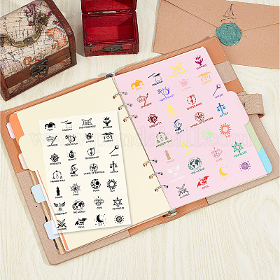 CRASPIRE Tarot Clear Rubber Stamps Divination Elements Moon Phases Balance  Transparent Vintage Postmark Silicone Seals Stamp Journaling Card Making