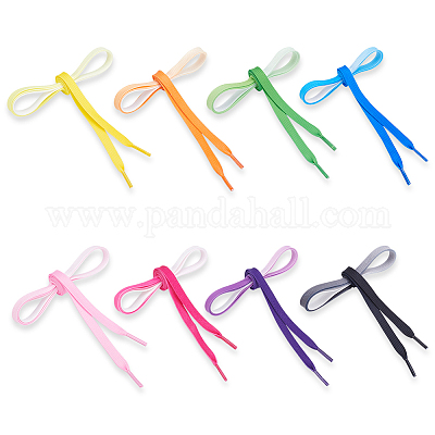 8 Paar Polyester-Schnürsenkel mit 8 Farbverlaufsfarben&nbsp;AJEW-ME0001-76-1