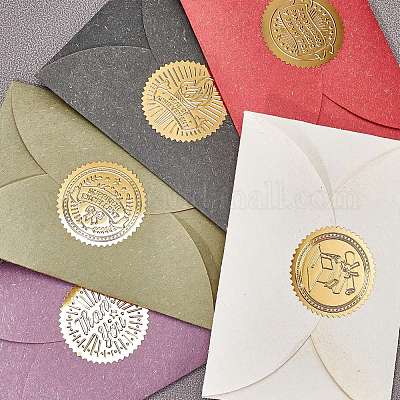 Wholesale Self Adhesive Gold Foil Embossed Stickers 