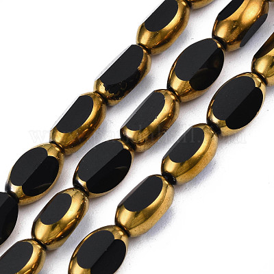 Chapelets de perles en verre électroplaqué&nbsp;EGLA-N008-015A-1