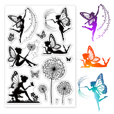 Wholesale GLOBLELAND Butterfly Fairy Clear Stamps Fairy Tale Elf Mushroom  Dandelion Silicone Clear Stamp Seals for Cards Making DIY Scrapbooking  Photo Journal Album Decoration 