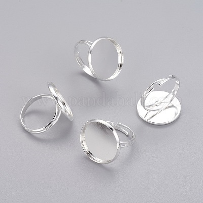 Einstellbare Messing Plättchen-Ring Basen&nbsp;KK-B021-S-1