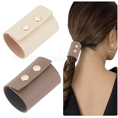 Leather Hair Barrette or Ponytail Holder Blanks with Sticks Pack