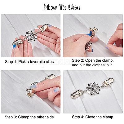 6 Fermagli Per Sciarpa E Camicia – Clip E Spille In Lega Con Strass, Accessori Moda Donna Per Abiti E Cravatte
