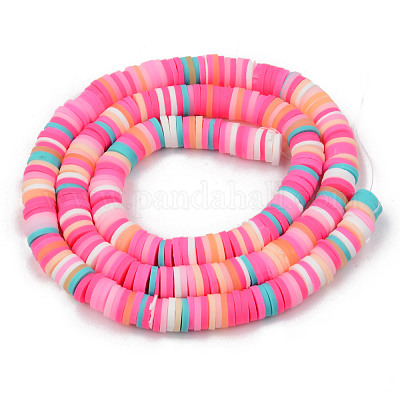 6MM White Polymer Clay Bead Strands 