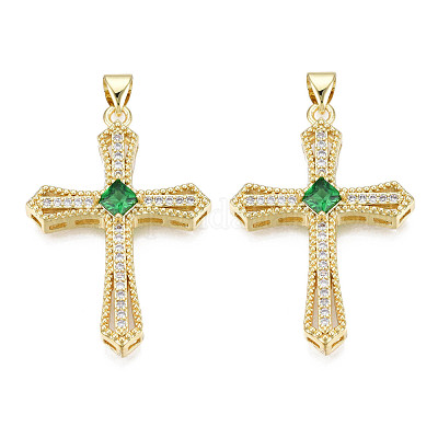 5Pcs/Lot Cubic Zirconia Pave Religious Chosen Charms Gold Plated