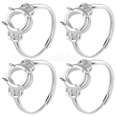 4 Stück verstellbare Messingringkomponenten&nbsp;KK-SC0007-02B-1
