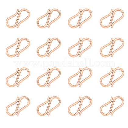 UNICRAFTALE 50pcs Rose Gold S-Hook Clasp 304 Stainless Steel Hook Clasps 6x4mm Hole S Hooks Clasps Necklace Clasp Connectors S-Shaped Hook for Necklace Jewelry Making 13mm Long STAS-UN0004-93RG-1