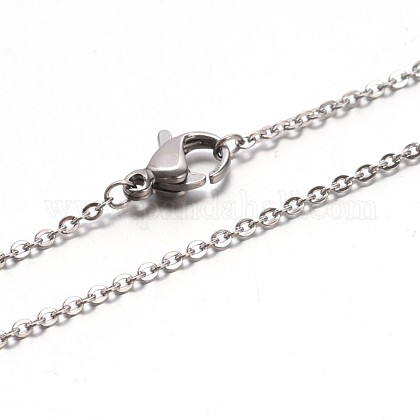 304 Stainless Steel Cable Chain Necklaces, with...