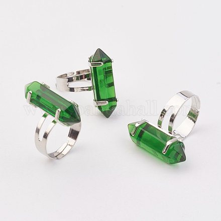 Bala anillos de cristal RJEW-P120-B18-1