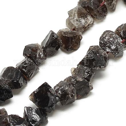 Chapelets de perles de quartz fumées naturelles G-R427-03-1