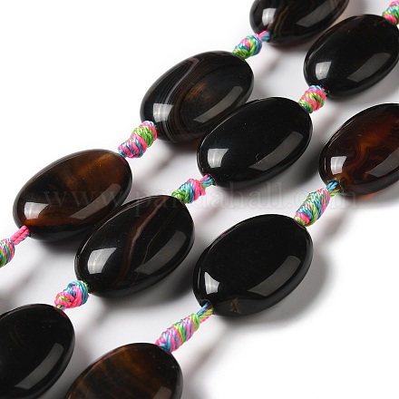 Chapelets de perles d'agate naturelle G-K334-02E-1